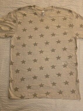 Men's Code Five Star-Print Crew Neck T-Shirt - Beige
